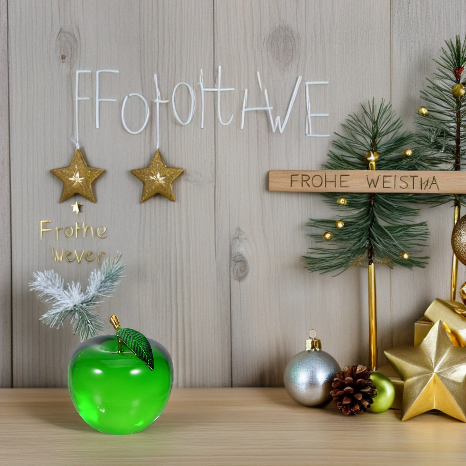 Apple Decoration Small Realist - Paper Weight Crystal ulasan dan harga