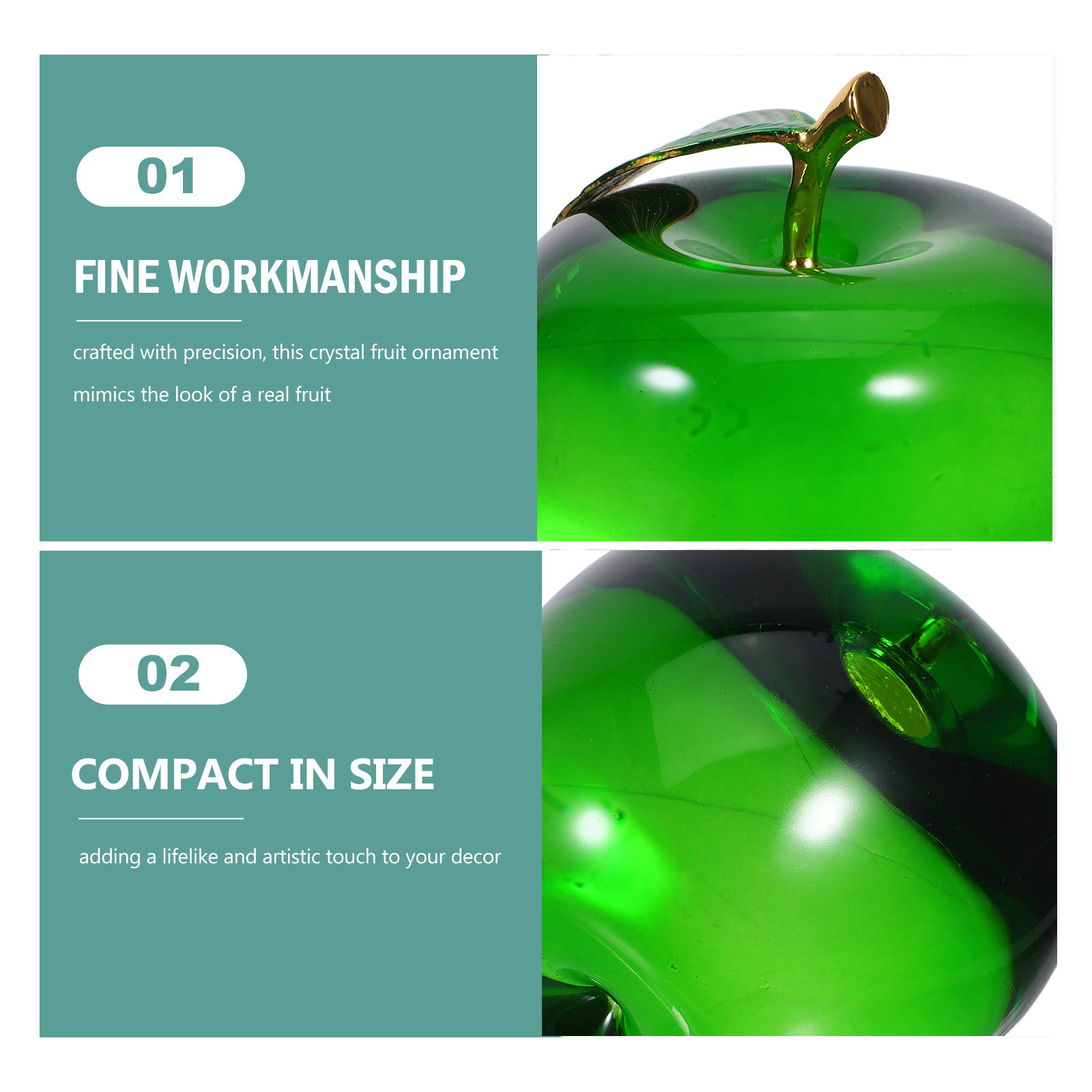 Apple Decoration Small Realist - Paper Weight Crystal ulasan dan harga